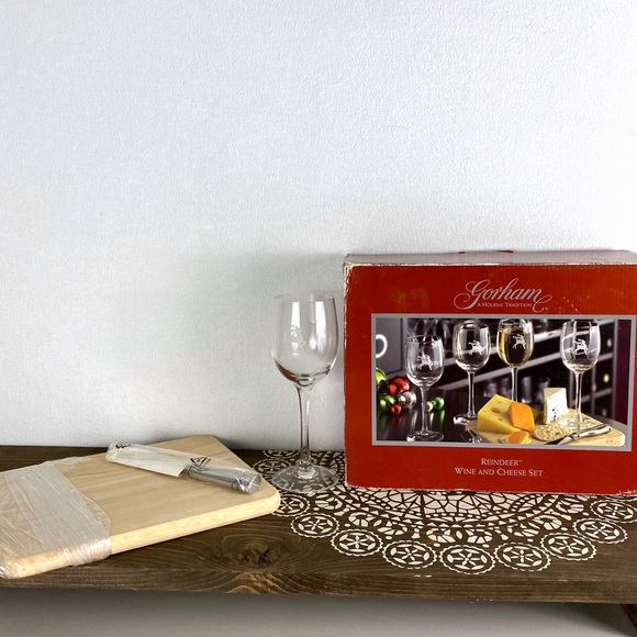 Gorham Wine Glasses and Cheese Set - Picture 1 of 8